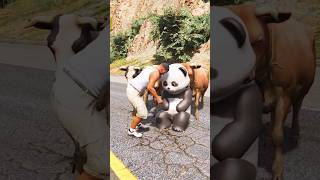 Download lagu Smart Panda Kicked Giant Rock To Save Tractor Cows From Bomb Blast! 🚜💥 #gta5 #gaming mp3