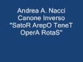 Andrea Nacci - Canone Inverso (sator arepo tenet ...
