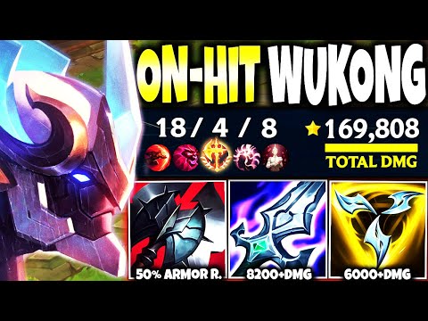 Our New On-Hit Wukong Top Build can INSTANT DELETE ALL ~ 169k+ TOTAL DMG 🔥 LoL Wukong s13 Gameplay