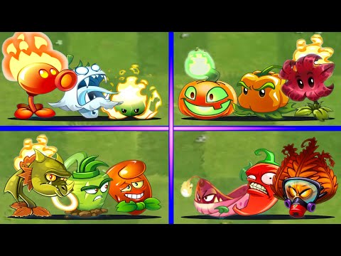 Random 4 Team Fire Plants Battles | Who Will Win?? | PvZ 2 Team Plants vs Team Plants 