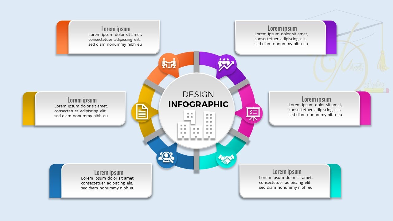 six steps circle infographic design in PowerPoint  tutorial no 88