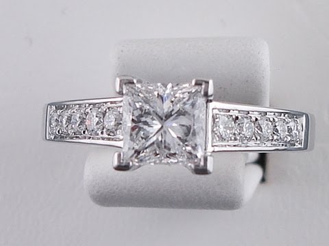 1.26 ctw Princess Cut G SI1 Diamond Engagement Ring - BigDiamondsUSA