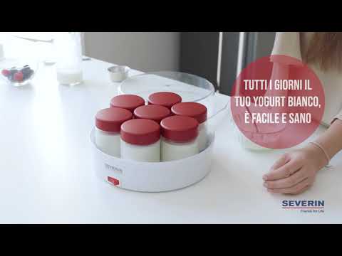 Severin JG 3519 Yogurtiera facile e veloce da usare con 14 vasetti in vetro da 150 ML.