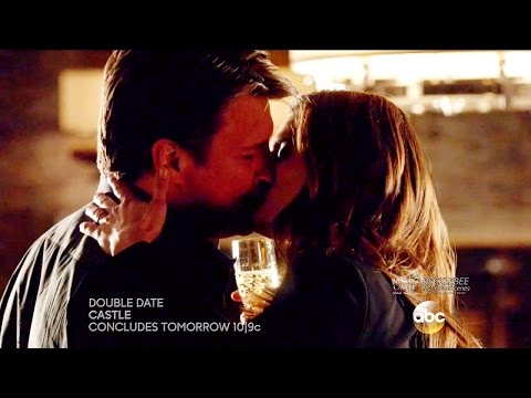 Castle 8x10 End Scene Castle &  Beckett Kiss Celebrate “Witness For The Prosecution”
