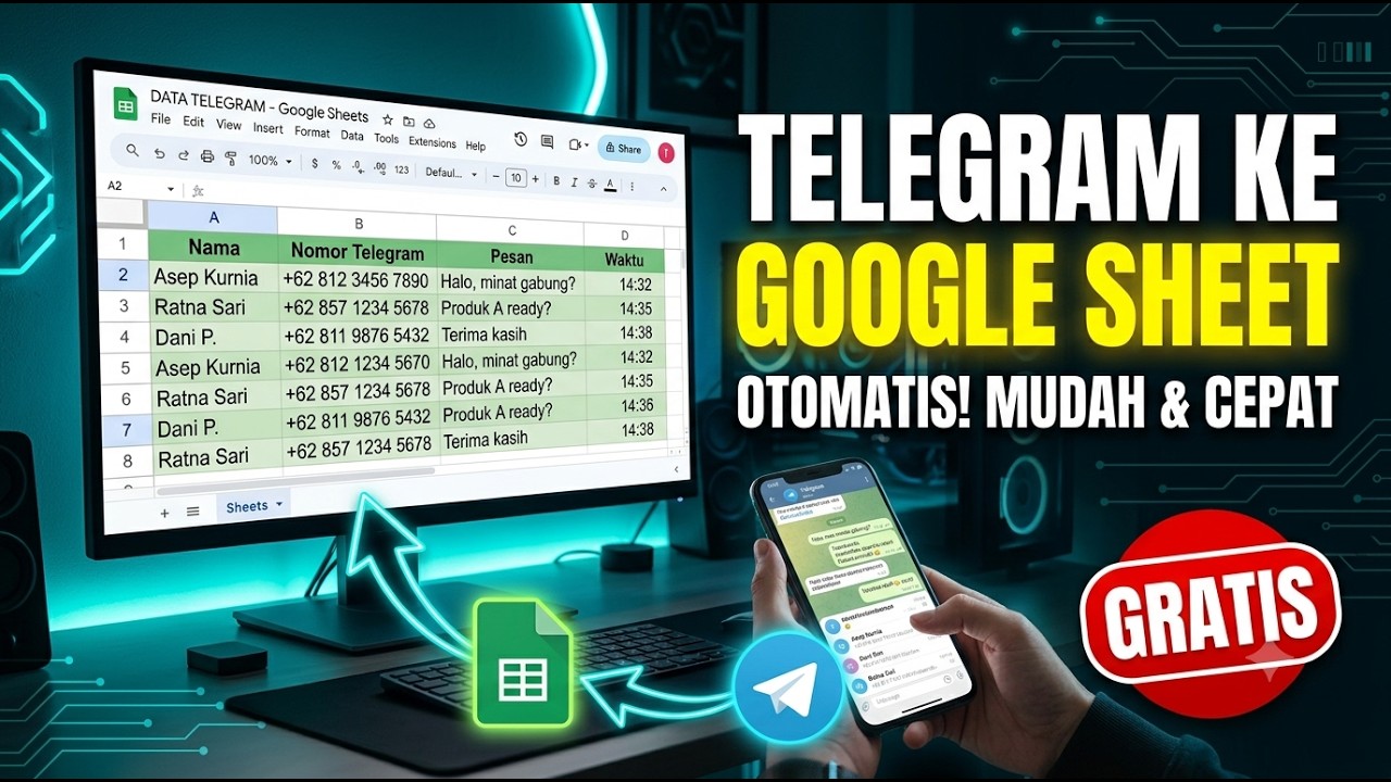 BYE BYE N8N! Buat System Input Data Dari TELEGRAM Ke GOOGLE SHEET GRATISSS