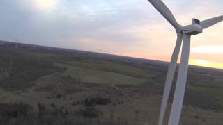 preview picture of video 'Windmills in Lowville, NY GoPro attached to a gimbal mount on a DJI Phantom2'