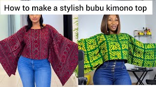 How to Sew a Stylish Bubu Kimono Butterfly Top | Easy DIY Ankara Kimono #viralshorts 