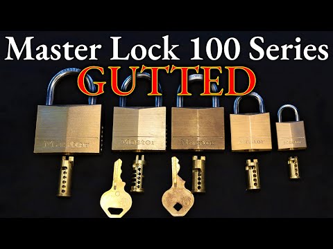265) 100 Series Brass Master Locks Picked and Gutted - 150, 140, 130, & 120