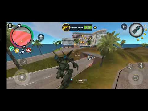 Rope Hero: Vice Town - (Transfer Jet Airplane Fight Green Car Robot)#trending#playstation#ropehero#