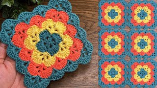 Amazing crochet square motifs pattern for beginners