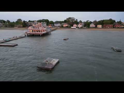Quincy Massachusetts, Wollaston Beach drone footage on a Windy summer morning. May 2022