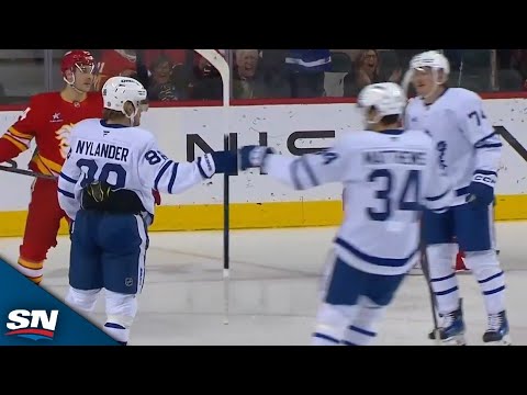 Maple Leafs' William Nylander Notches Second Career Hat Trick vs. Flames