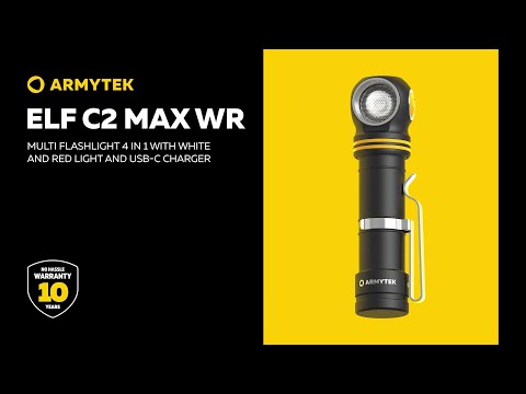 Armytek Elf C2 Max WR — multi flashlight with red and white light and USB-C charger