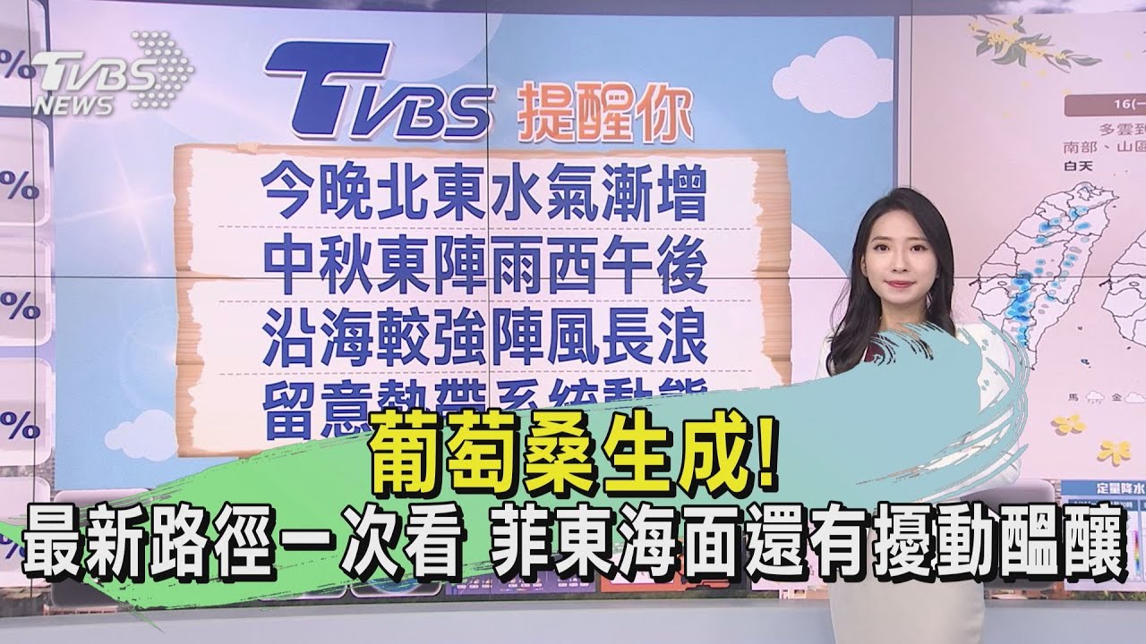 天氣／葡萄桑生成！最新路徑一次看　菲東海面還有擾動醞釀