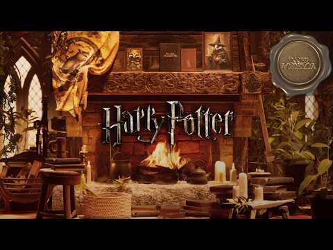 HARRY POTTER Fireplace (HUFFLEPUFF Common Room) Ambience 🦡💛 Study, Focus, Relax