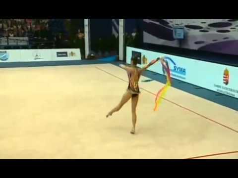 Katsiaryna Halkina ribbon AA WC Budapest 2015