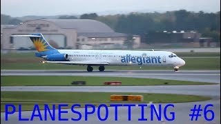 SMOKEY Allegiant MD-83 BLASTS Its way out of Syracuse! Planespotting #6