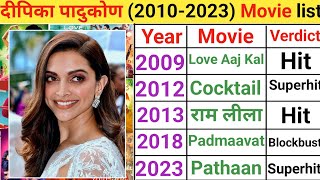 Deepika Padukone (2010-2023) movie list | Deepika Padukone hit or flop movie