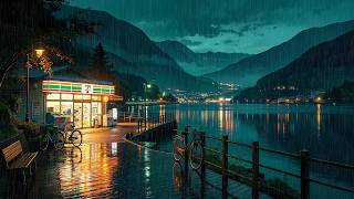 90's Japanese Lakeside Rain 🌧️ | Nostalgic Lofi Ambience for Sleep, Relaxation & Midnight Hours