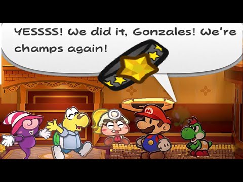 Paper Mario The Thousand-Year Door Remake - All Partners Reaction winning back the Champion Belt