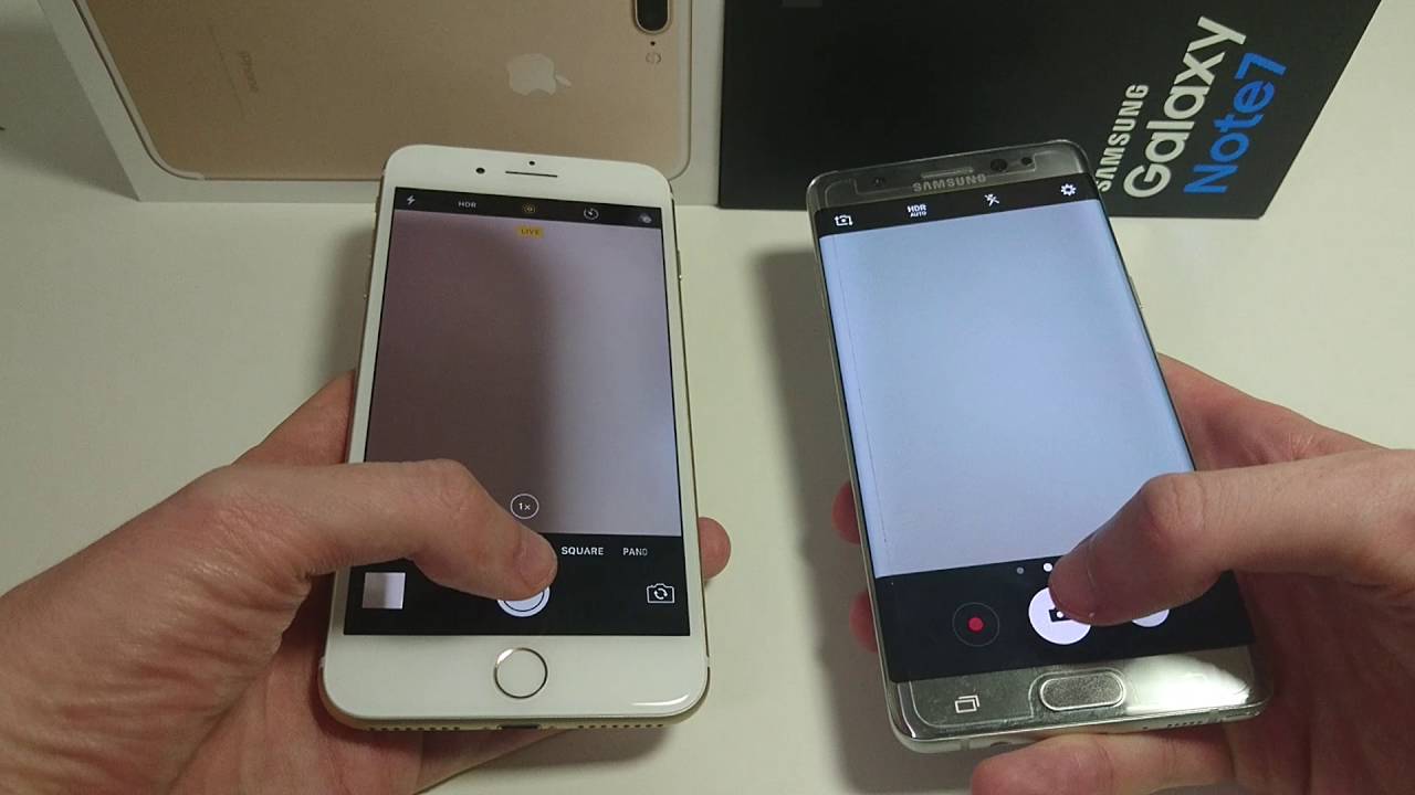 Apple iPhone 7 Plus vs Galaxy Note 7 Speed Test, FIngerprint Scanner, Camera Speed