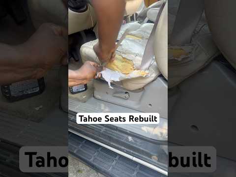 Custom seat covers for a loyal customer’s Tahoe Built to fit integrated seat belts first of its kind