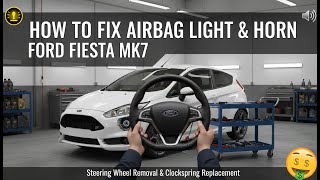 How to Fix Airbag Light & Horn on Ford Fiesta | Steering Wheel Removal & Clockspring Replacement