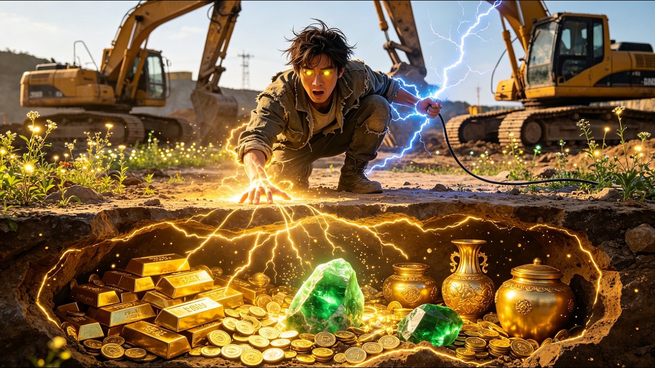 Touch earth, see all treasures. Electrocuted youth's new power leads to sudden wealth.#perspective