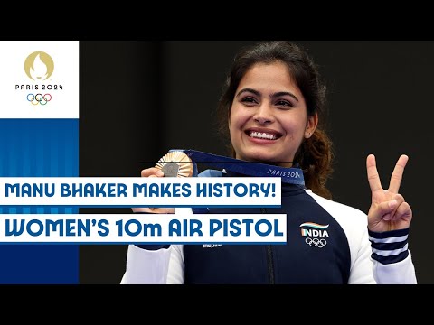 Manu Bhaker wins India's first medal 🥉🇮🇳 | Women’s 10m Air Pistol Shooting | Paris 2024 Highlights