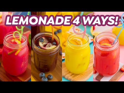 HOMEMADE LEMONADE 4 Ways – Strawberry, Mango & More!