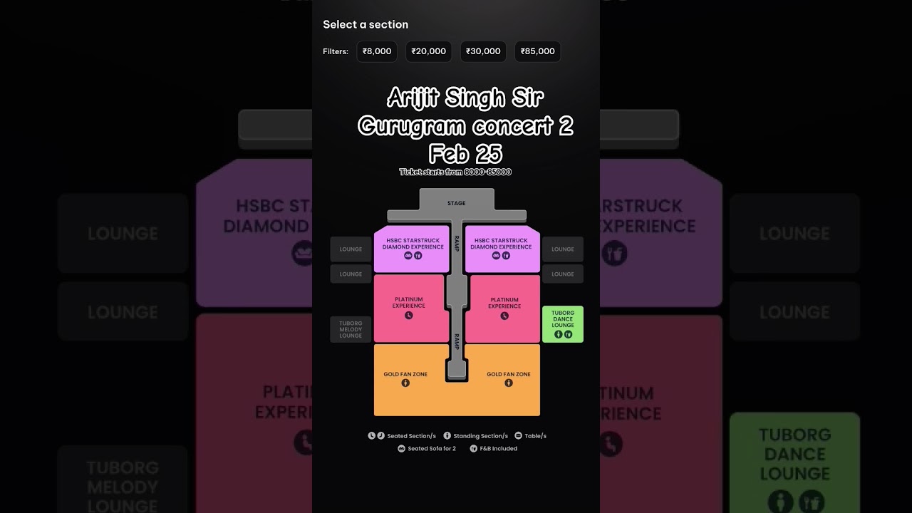 Arijit Singh Gurugram Delhi NCR concert Fee #ticket starts from 8000 #arijitsinghlive #indianconcert