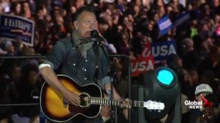 Bruce Springsteen performs 'Thunder Road' at Clinton rally