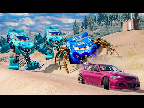 Cars Crash Test with McQueen & McQueen Boxy Boo – BeamNG.Drive
