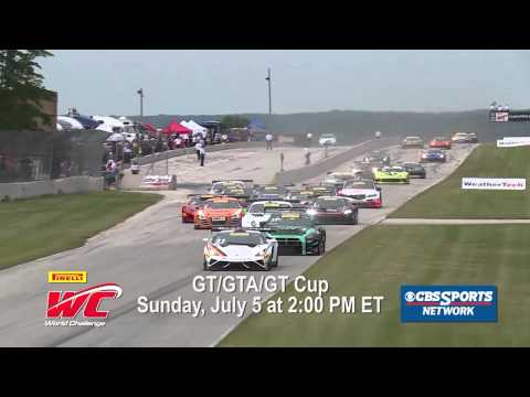 Lamborghini Gallardo R-EX leading on track at Pirelli World Challenge