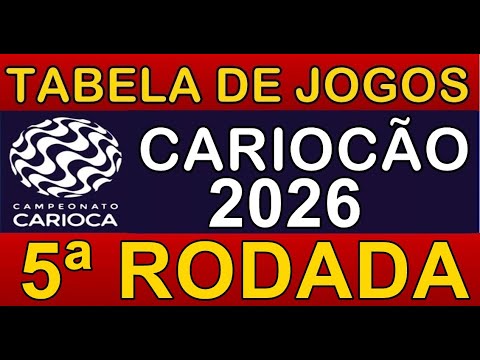 TABELA DE JOGOS DO CAMPEONATO CARIOCA 2026 • 5ª RODADA • PRÓXIMOS JOGOS DO CARIOCÃO 2026