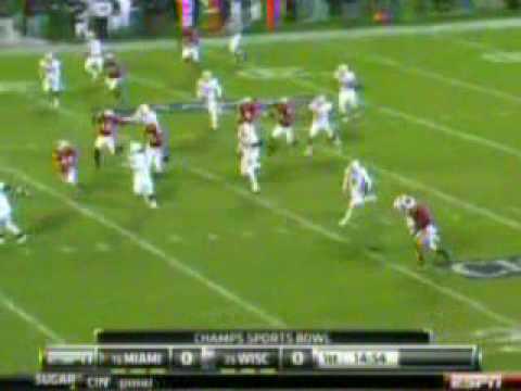 Miami's Sam Shields Reverse Kickoff Return for TD against Wisconsin
