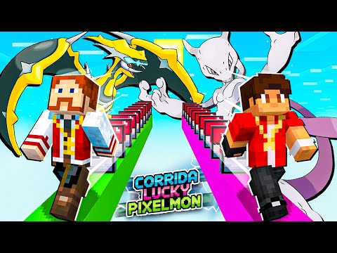Minecraft CORRIDA LUCKY PIXELMON - NAGANADEL SHINY vs MEWTWO