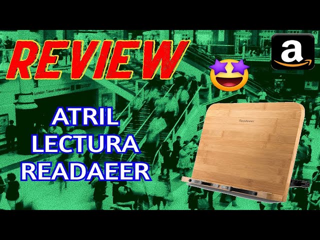 Vídeo relacionado con READAEER Atril para libros de cocina, soporte plegable de bambú con 6 alturas ajustables