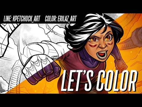 Alita Battle Angel. Colouring timelapse