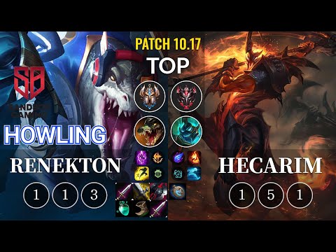 SB Howling Renekton vs Hecarim Top - KR Patch 10.17