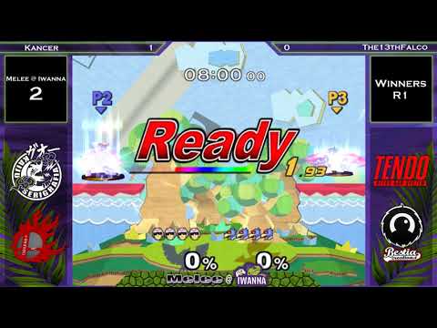 Melee @ Iwanna #2 SSBM - Kancer (Jigglypuff, Captain Falcon) vs The13thFalco (Falco) - Winners R1