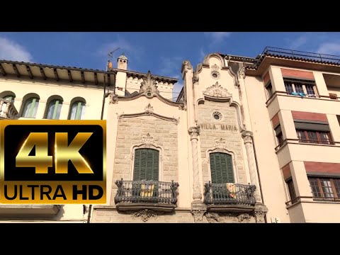 4K 🇪🇸 Relaxing Walking | Typical Spanish Town in Barcelona, Taradell