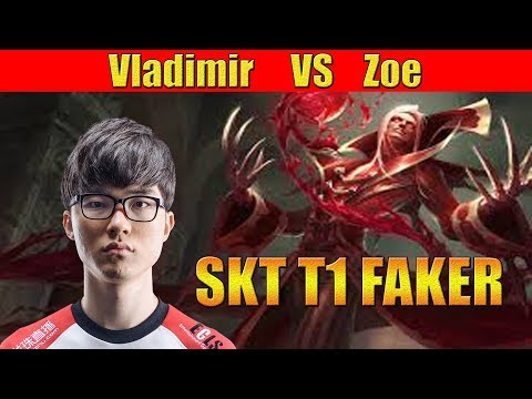 SKT T1 FAKER - Vladimir Mid Lane vs Zoe | LoL Replays SoloQ