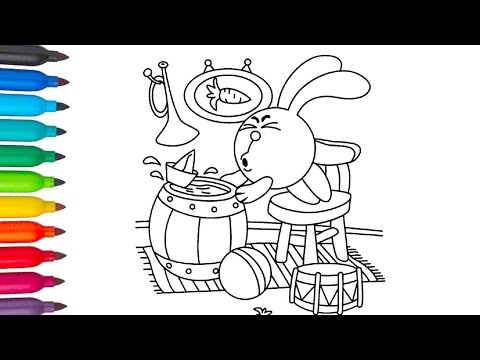 Kikoriki Krosh and toy ship | Coloring for Kids | Смешарики - Крош и Кораблик | Разукрашка Смешарики