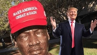 Donald Trump Hat On Martin Luther King Jr Statue @Hodgetwins