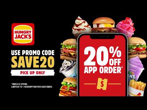 Hungry Jack's | 20% OFF APP Orders use promo code SAVE 20! Order via the App now.