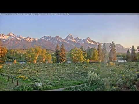 Teton Time Lapse of sunrise viewed from Dornan's on June 7, 2025