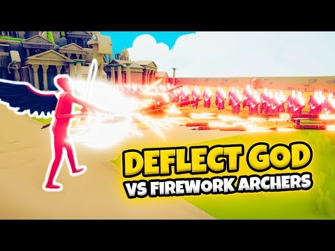 DEFLECT GOD VS ARMY OF FIREWORK ARCHERS | TABS MODDED GAMEPLAY