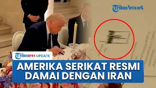 Detik-detik Trump Tandatangani Kesepakatan Damai dengan Iran, Disaksikan Macron hingga Menlu AS