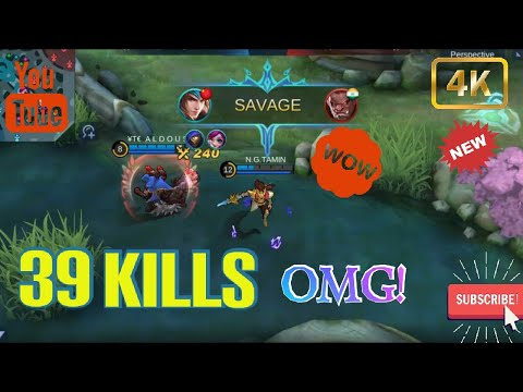OMG! 39 KILLS RECORD  ZILONG OP DAMAGE AND SAVAGE